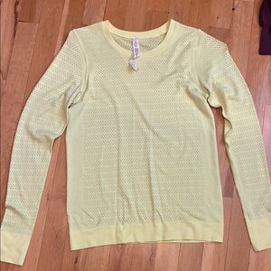 lululemon athletica Pale Yellow Perforated Long Sleeve Top